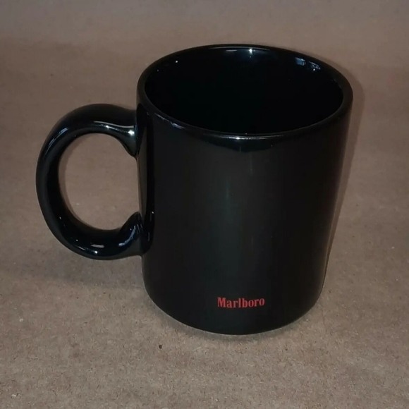 Dining Vintage Red And Black Marlboro Man Advertising Coffee Mug